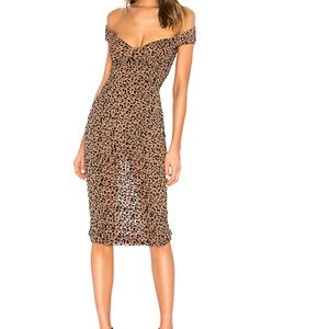 Majorelle leopard print midi dress